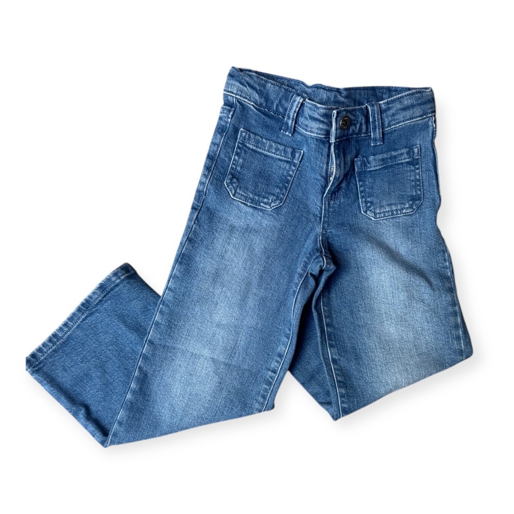 Gymboree Girls Blue Denim Wide Leg Crop Jeans Size 6